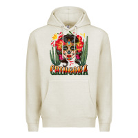 Oatmeal Heather chingona sugar skull Premium Hoodie - BundleAndBundleShop