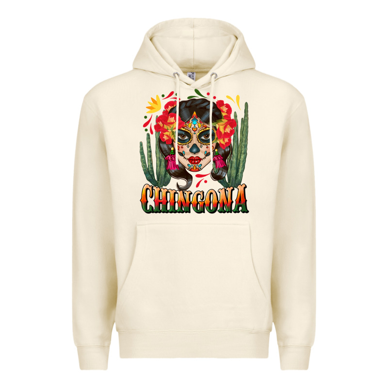 Chingona Sugar Skull Premium Hoodie by BundleAndBundleShop | Teevron