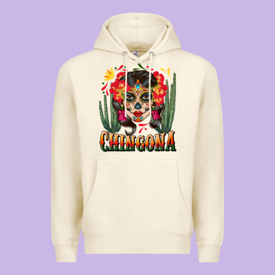 Chingona Sugar Skull Premium Hoodie Designed By Bundleandbundleshop