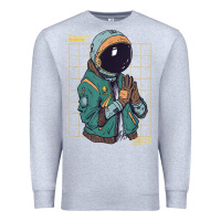 Heather Grey astronaut space travel retro aesthetic streetwear t shirt Premium Sweatshirt - minhPixels