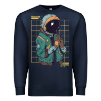 Navy astronaut space travel retro aesthetic streetwear t shirt Premium Sweatshirt - minhPixels