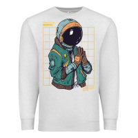 Oatmeal Heather astronaut space travel retro aesthetic streetwear t shirt Premium Sweatshirt - minhPixels