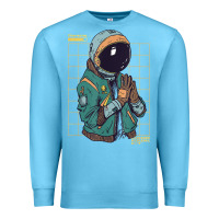 Ocean Blue astronaut space travel retro aesthetic streetwear t shirt Premium Sweatshirt - minhPixels