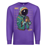 Purple astronaut space travel retro aesthetic streetwear t shirt Premium Sweatshirt - minhPixels