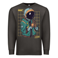 Smoke astronaut space travel retro aesthetic streetwear t shirt Premium Sweatshirt - minhPixels
