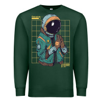 Sports Green astronaut space travel retro aesthetic streetwear t shirt Premium Sweatshirt - minhPixels