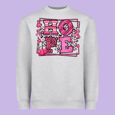Hope Breast Cancer Awareness Fall Heavyweight Sweatshirt Designed By Lillyallendesigns