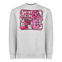Heather Grey Hope Breast Cancer Awareness Fall Heavyweight Sweatshirt - LillyAllenDesigns