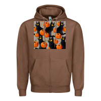 Chestnut black cat with pumpkins tumbler Zipper Hoodie - LillyAllenDesigns