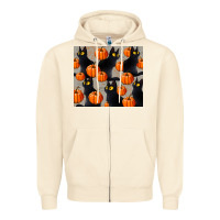 Sandshell black cat with pumpkins tumbler Zipper Hoodie - LillyAllenDesigns