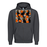 Smoke black cat with pumpkins tumbler Zipper Hoodie - LillyAllenDesigns