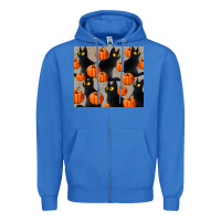 True Royal black cat with pumpkins tumbler Zipper Hoodie - LillyAllenDesigns