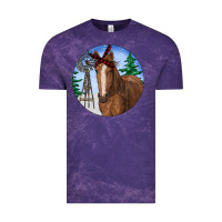 Cloud Purple Horse Christmas Vintage Tee - RanaPortraitStore