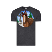 Vintage Black Horse Christmas Vintage Tee - RanaPortraitStore