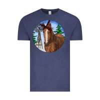 Vintage Denim Horse Christmas Vintage Tee - RanaPortraitStore