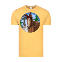 Vintage Mustard Horse Christmas Vintage Tee - RanaPortraitStore
