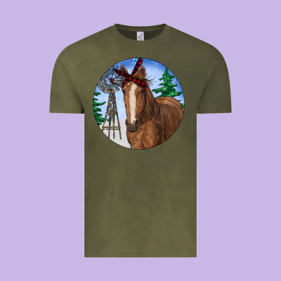 Horse Christmas Vintage Tee Designed By Ranaportraitstore
