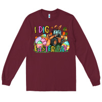 Burgundy I dig Easter Day Long Sleeve Tee - CowGirlArtShop