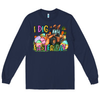 Navy I dig Easter Day Long Sleeve Tee - CowGirlArtShop