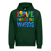 Forest Green love needs no words autism Urban Hoodie - AdoDesignShop