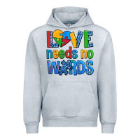 Heather Grey love needs no words autism Urban Hoodie - AdoDesignShop