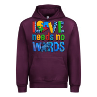 Mauve Wine love needs no words autism Urban Hoodie - AdoDesignShop