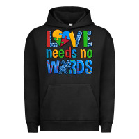 Pigment Black love needs no words autism Urban Hoodie - AdoDesignShop