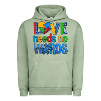 Pigment Oil Green love needs no words autism Urban Hoodie - AdoDesignShop
