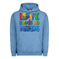 Pigment Pebble Blue love needs no words autism Urban Hoodie - AdoDesignShop