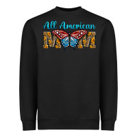 Black All American Mom Butterfly Heavyweight Sweatshirt - LillyAllenDesigns