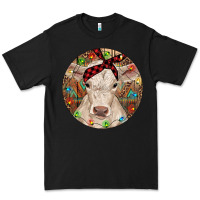 Black Christmas Charolais Calf Baby Cow Premium Tee - RanaPortraitStore