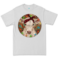 Dove Grey Christmas Charolais Calf Baby Cow Premium Tee - RanaPortraitStore