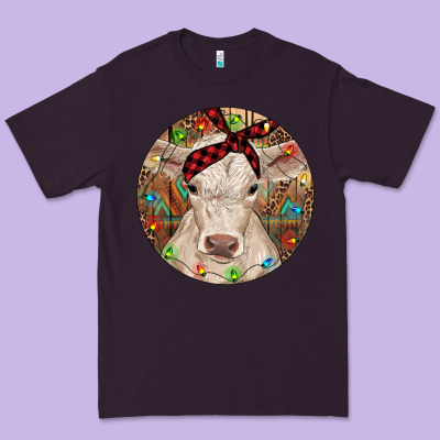 Christmas Charolais Calf Baby Cow Premium Tee Designed By Ranaportraitstore