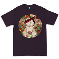 Plum Christmas Charolais Calf Baby Cow Premium Tee - RanaPortraitStore