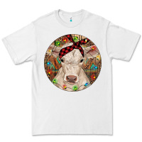 White Christmas Charolais Calf Baby Cow Premium Tee - RanaPortraitStore