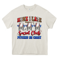 Cream home plate social club pitches be crazy Heavy Core Tee - Artiststas