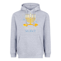 Heather Grey this is how we jew it funny jewish ugly hanukkah christmas Heavyweight Hoodie - minhPixels