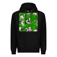 Black holstein cows seamless pattern Premium Hoodie - BundleAndBundleShop