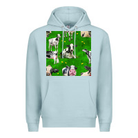 Blue Mist holstein cows seamless pattern Premium Hoodie - BundleAndBundleShop