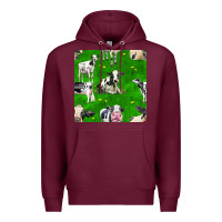 Burgundy holstein cows seamless pattern Premium Hoodie - BundleAndBundleShop