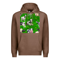 Chestnut holstein cows seamless pattern Premium Hoodie - BundleAndBundleShop