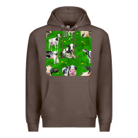 Coffee holstein cows seamless pattern Premium Hoodie - BundleAndBundleShop