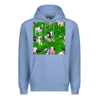 Colony Blue holstein cows seamless pattern Premium Hoodie - BundleAndBundleShop
