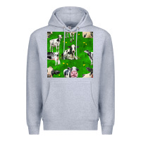 Heather Grey holstein cows seamless pattern Premium Hoodie - BundleAndBundleShop