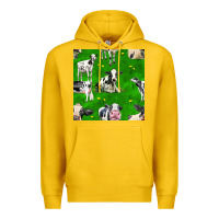 Lemon holstein cows seamless pattern Premium Hoodie - BundleAndBundleShop