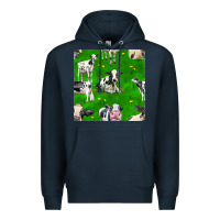 Navy holstein cows seamless pattern Premium Hoodie - BundleAndBundleShop