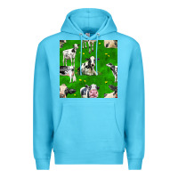 Ocean Blue holstein cows seamless pattern Premium Hoodie - BundleAndBundleShop