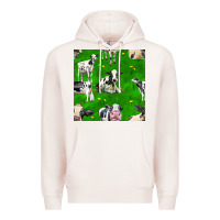 Pale Pink holstein cows seamless pattern Premium Hoodie - BundleAndBundleShop