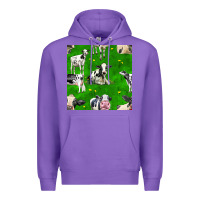 Purple holstein cows seamless pattern Premium Hoodie - BundleAndBundleShop