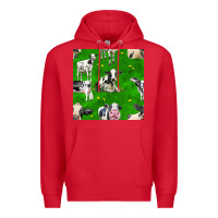 Red holstein cows seamless pattern Premium Hoodie - BundleAndBundleShop